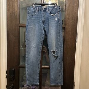 GAP Men's Distressed Denim Straight Jeans